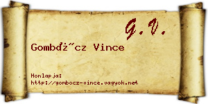 Gombócz Vince névjegykártya